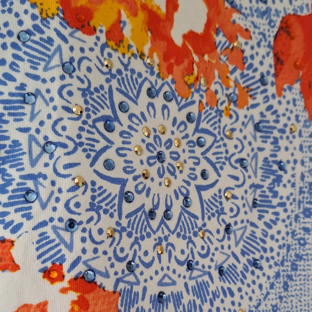 Hearts of Palm Floral Long Sleeve Top - Red, Blue, Yellow.  Size 2X NWOT - Picture 5 of 7